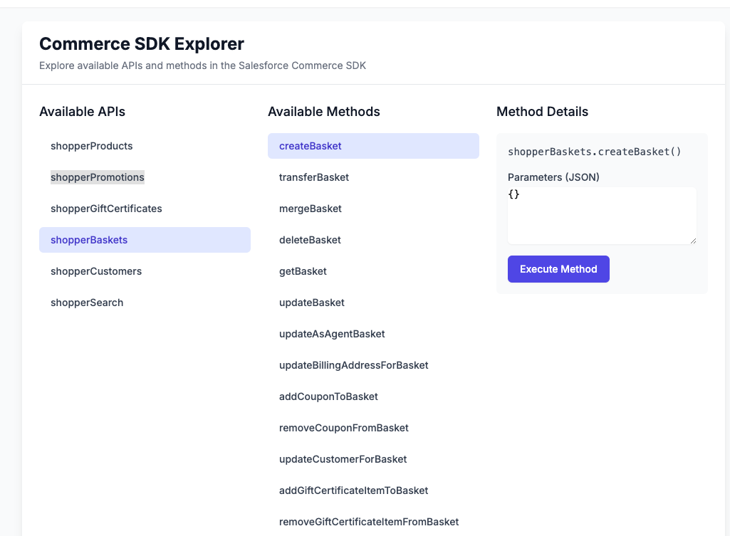 SDK Endpoint Explorer